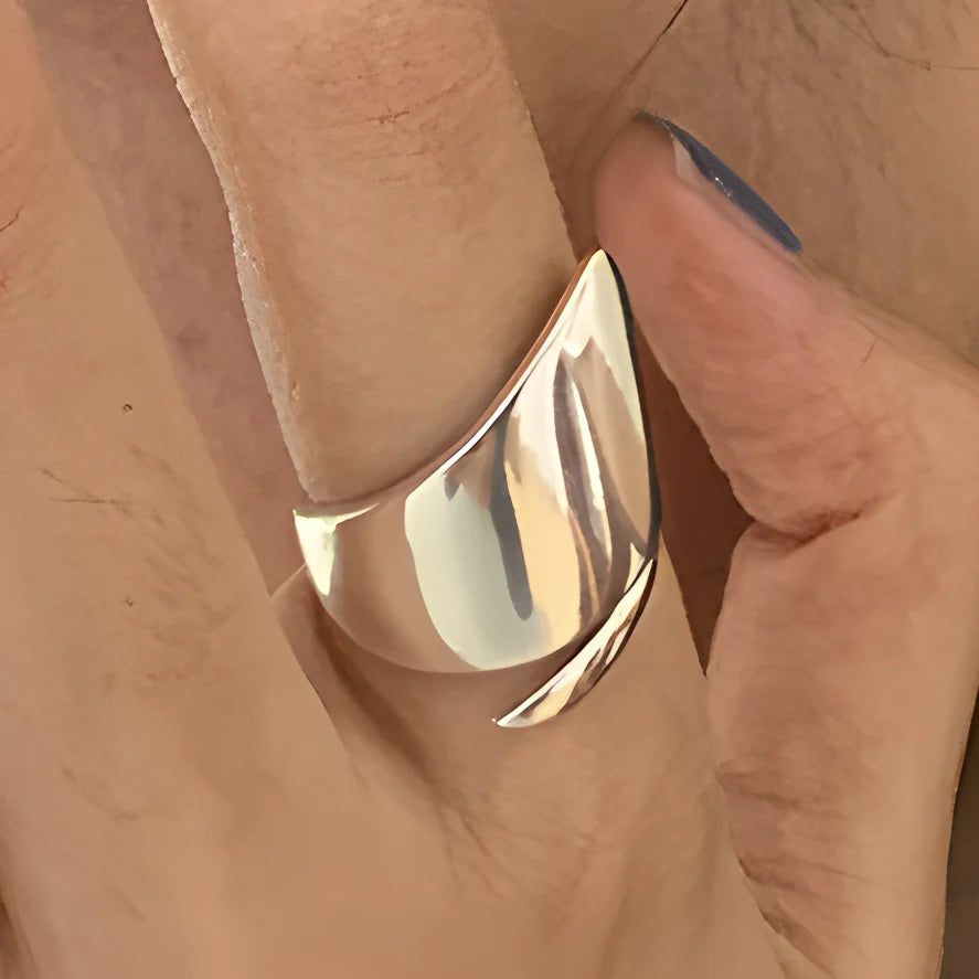 VENTFILLE 925 Sterling Silver Rings INS Fashion Hip Hop Vintage Couples Hollow Line additional angle