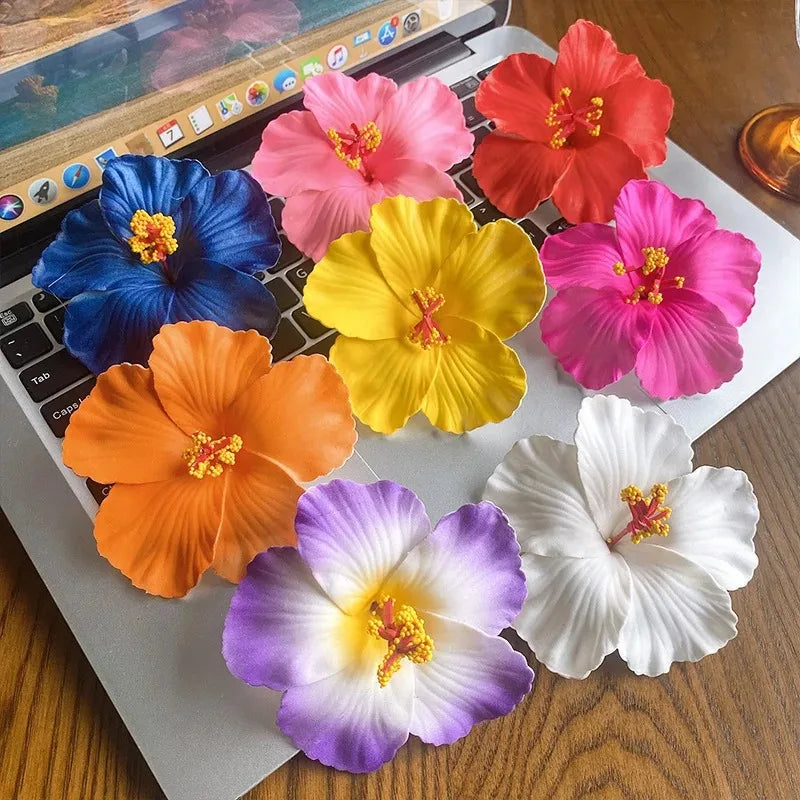 Egg Flower Hibiscus Hawaiian Headdress Dried Flower Hairpin Bangs Clip Duckbill Hair Clips Hair Accessories