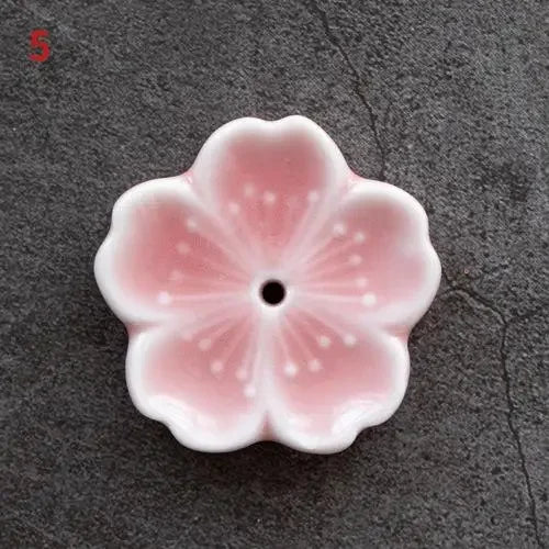 Ceramic Cherry Blossom Incense Burner | Home Decor Stick Holder detail view
