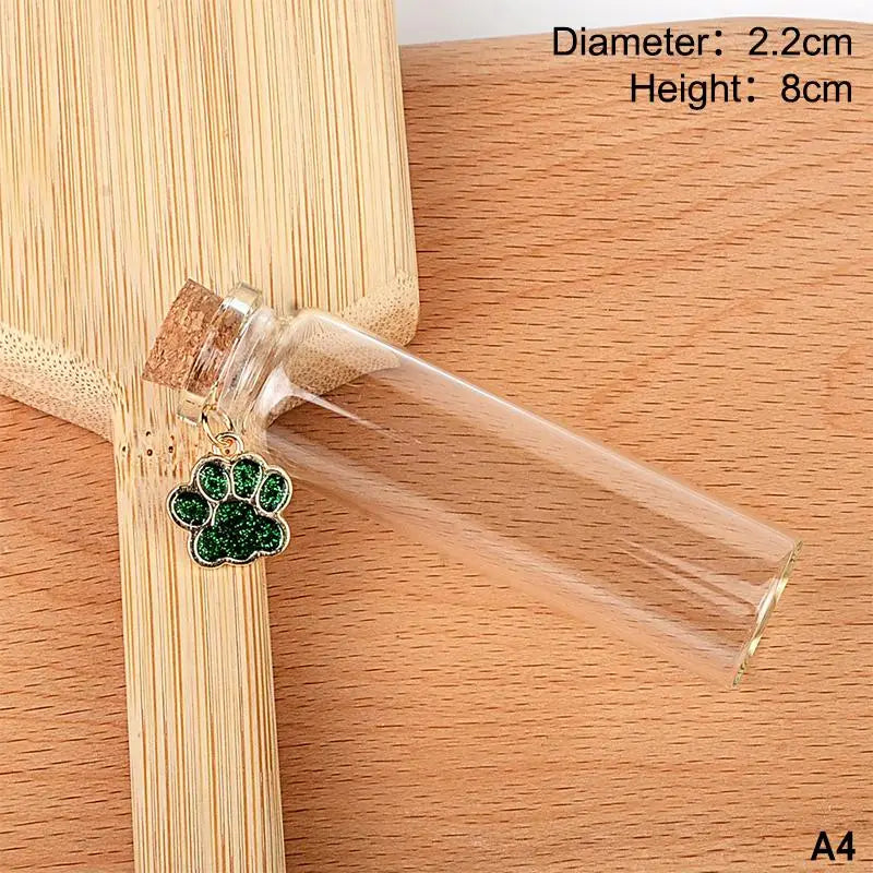 Pet Fur Memorial Glass Bottle Cat Whiskers Storage Bottle With Cork Stopper For Stori lifestyle view