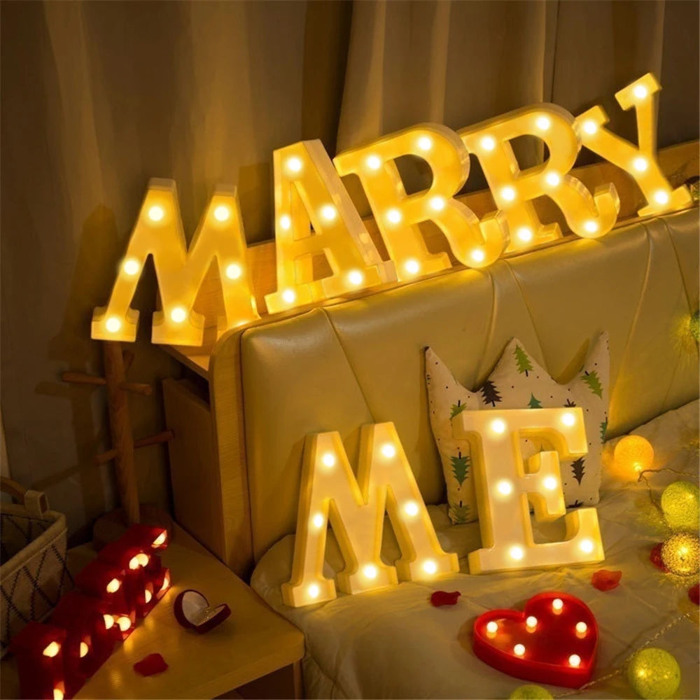 16cm Letter LED Night Light | Alphabet Luminous Decorative Lamp for Party alternate view
