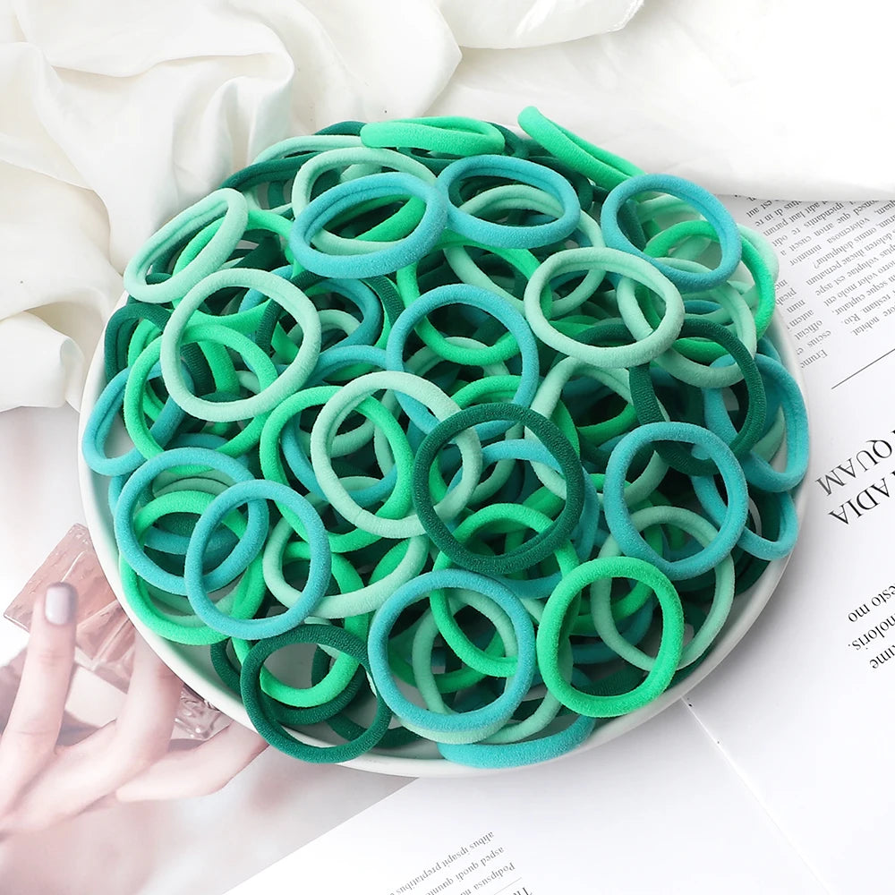 51 Colors Basic Elastic Hair Band for Girls 20/30/50PCS 4cm Simple Solid Color Headban close-up view