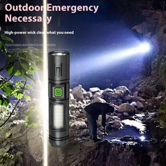 Rechargeable LED Flashlight 600 Lumen | Waterproof Camping & Emergency Torch close-up view
