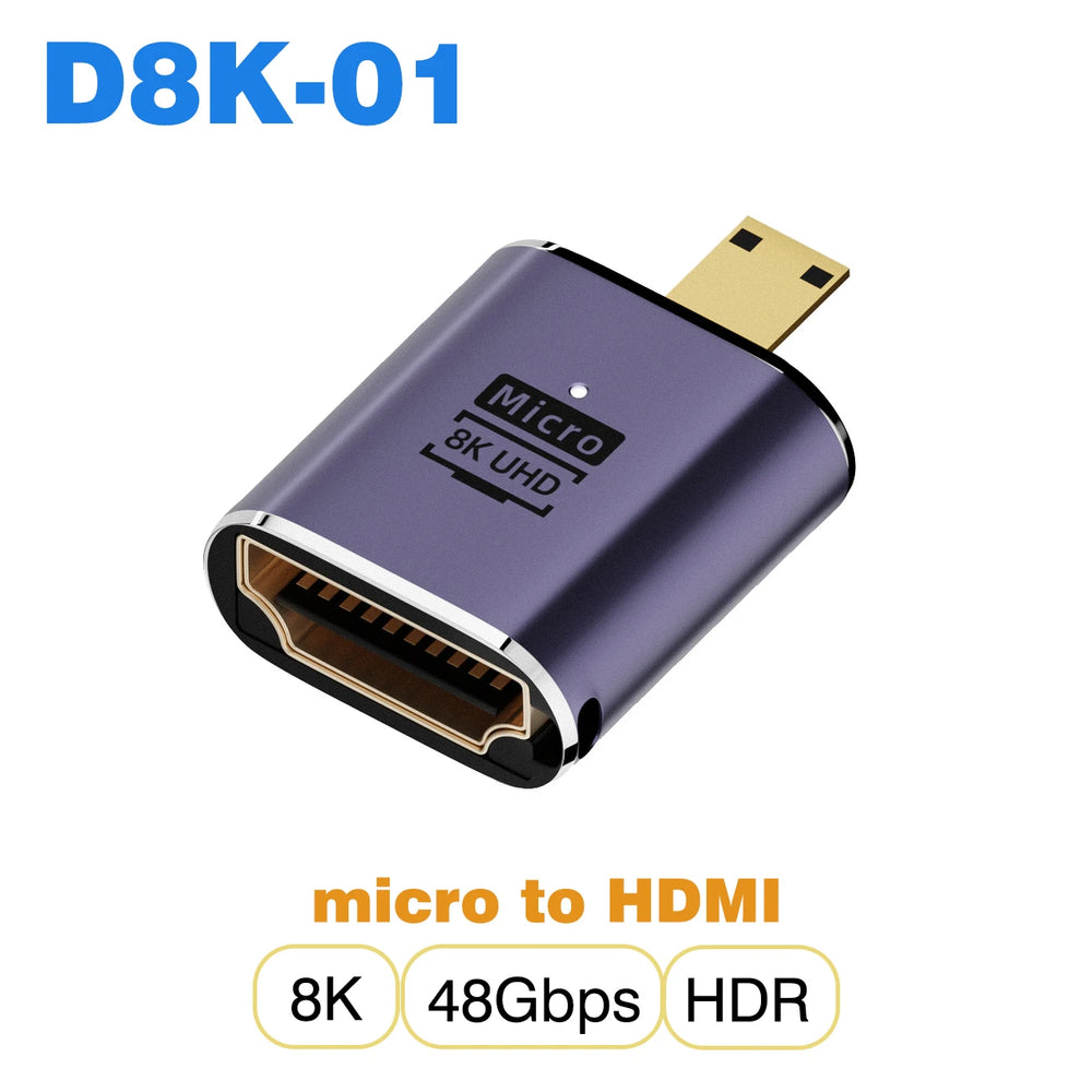 HDMI-Compatible Adapter | Mini and Micro HDMI to HDMI 2.1 Converter 48Gbps 8K60Hz 4K1 lifestyle view