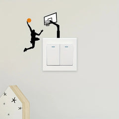 Basketball Player Light Switch Stickers | Waterproof Vinyl Wall Decals for Bedroom an alternate view