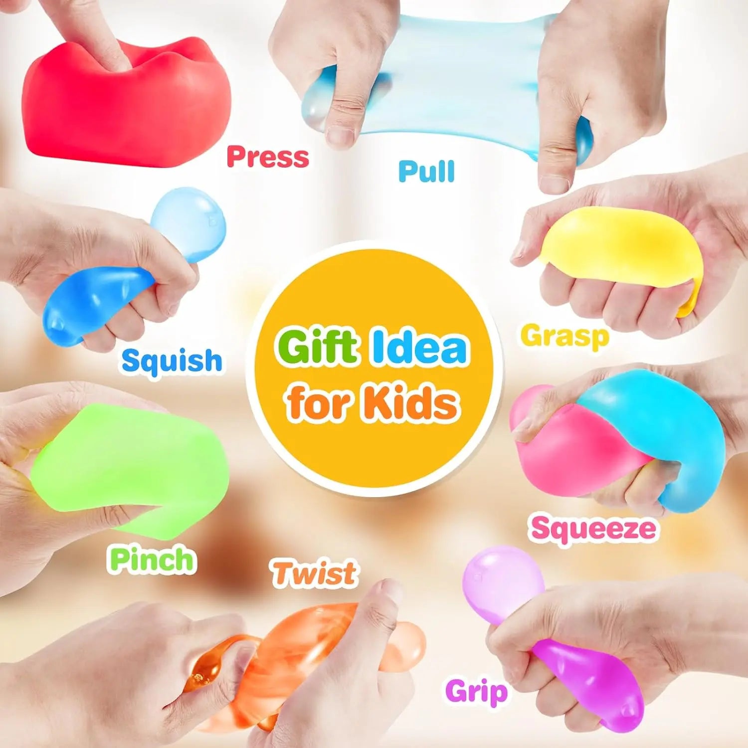Stress Cube Squishy Fidget Toys | High Density Gel Filled Sensory Calming Toys lifestyle view