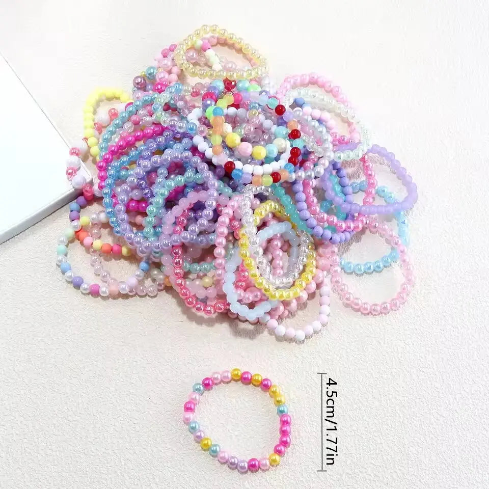 10Pcs Candy Color Beads Bracelet For Kids Girl Birthday Party Favors Baby Shower Guest J detail view