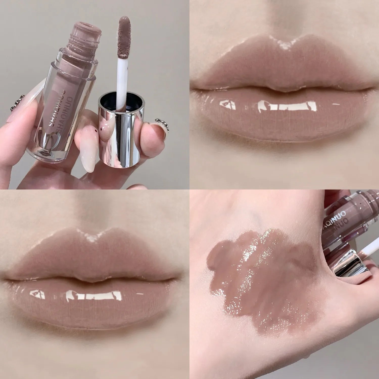 SHAQINUO Water Light Mirror Lip Gloss | Long-Lasting Moisturizing Lip Oil with Pearlesce detail view