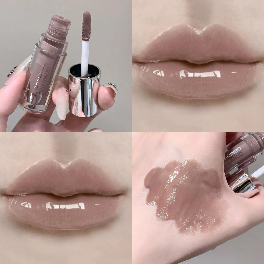 SHAQINUO Water Light Mirror Lip Gloss | Long-Lasting Moisturizing Lip Oil with Pearlesce detail view