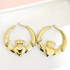 1Pair Advanced Sense Heart Hoop Earrings For Women Girls Simple Fashion Earrings Jewelry Accessories