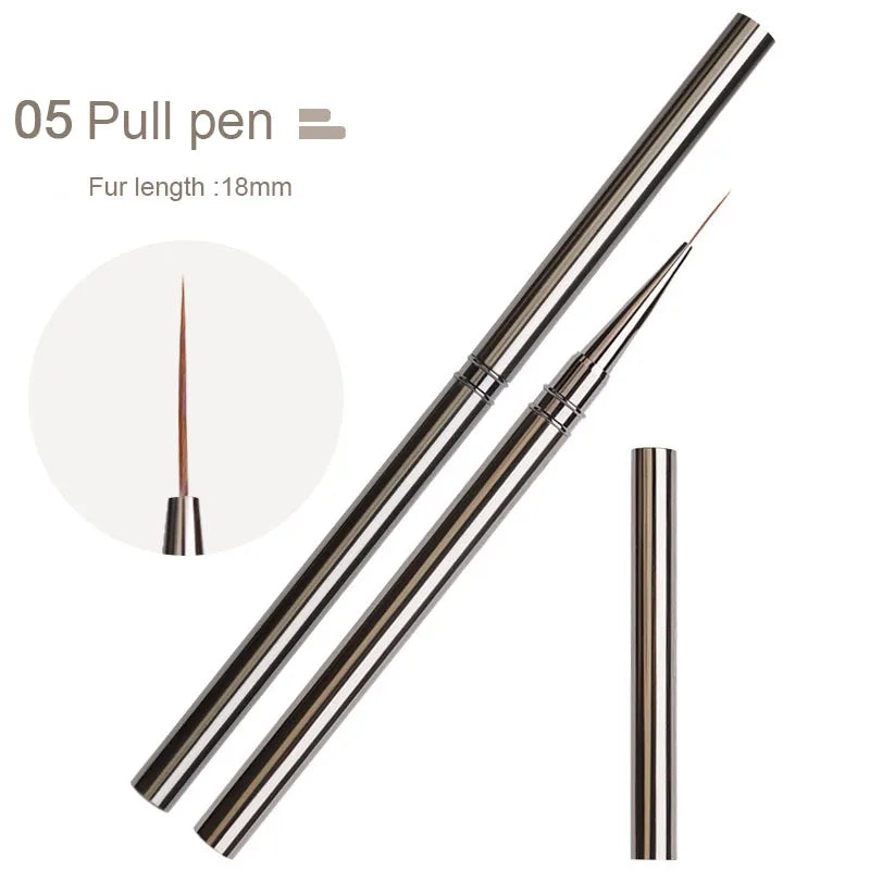 Nails Art Liner Brushes Striping Drawing Elongated Lines Painting 6/9/12/15/18mm Nail Pr detail view