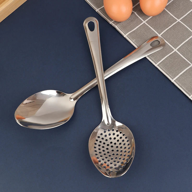 Stainless Steel Strainer Spoon | Perforated Colander Spoon for Kitchen Cooking lifestyle view