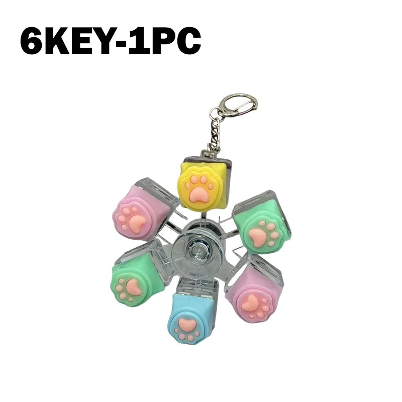 LED Light Keyboard Keychain Fidget Toy Clickable Button Stress Relief Portable Desk Acce detail view
