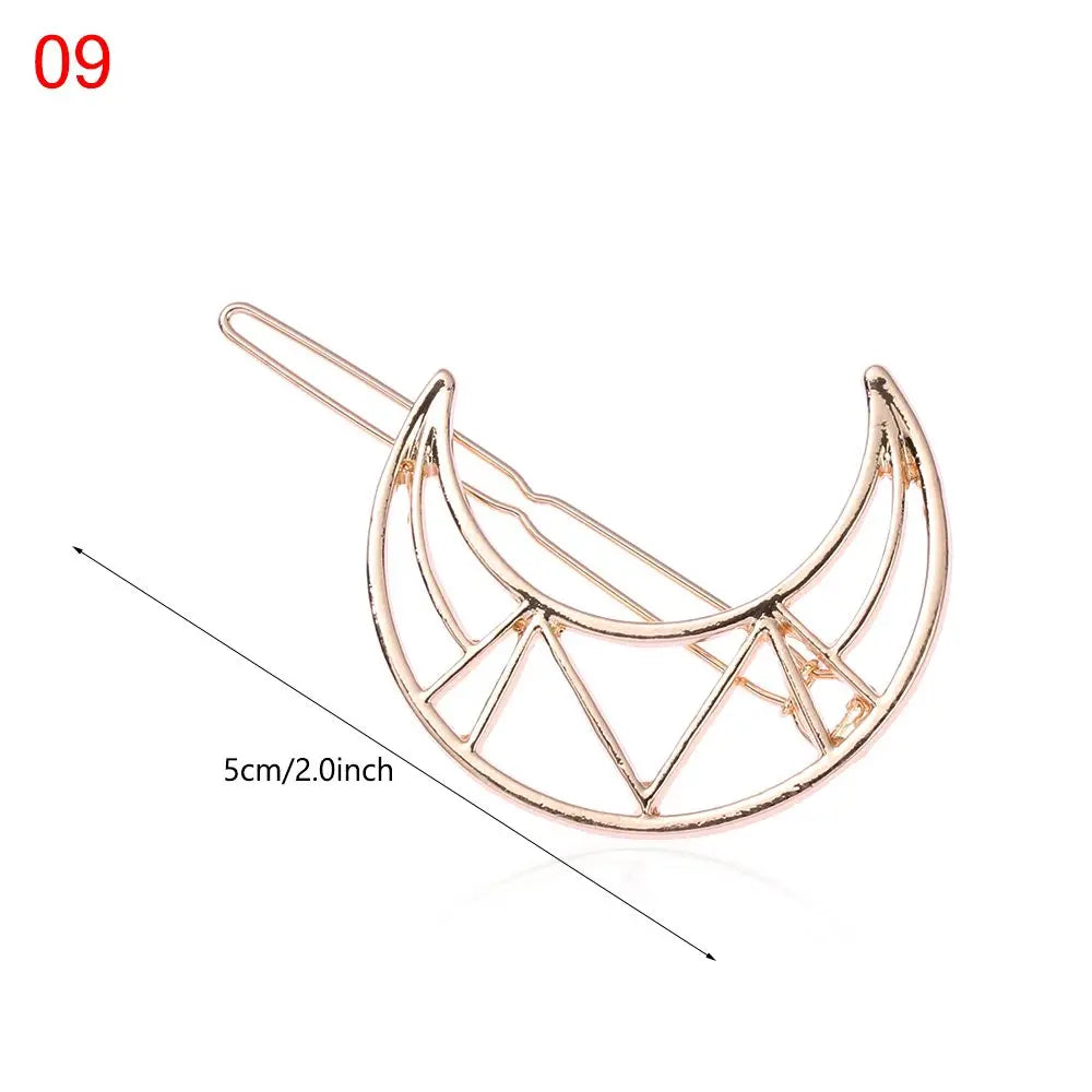 1PC Geometric Ponytail Hairpins Bobby Pins Knot Hair Clip Star Heart Barrettes Metal Hai detail view