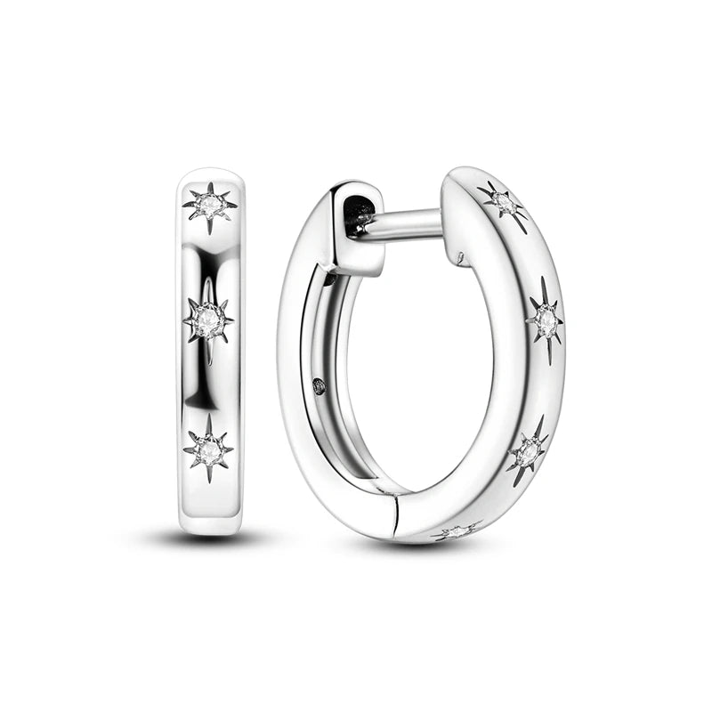 Colorful 925 Sterling Silver Hoop Earrings for Women | Classic Circle Earrings
