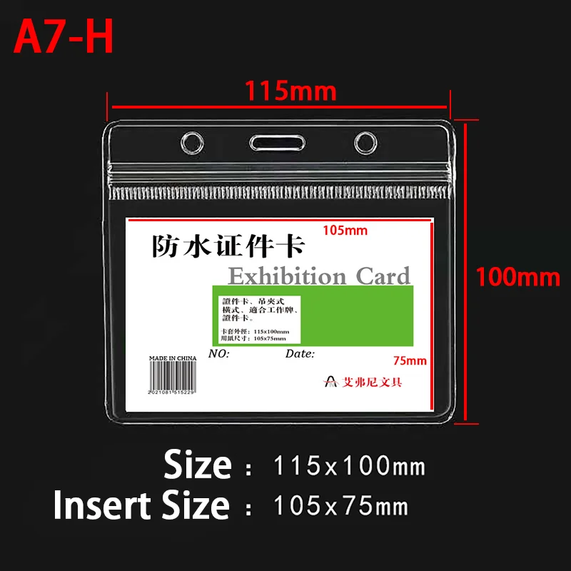 10pcs Waterproof Vertical/horizon Transparent PVC Plastic Work Zipper Badges ID Card lifestyle view