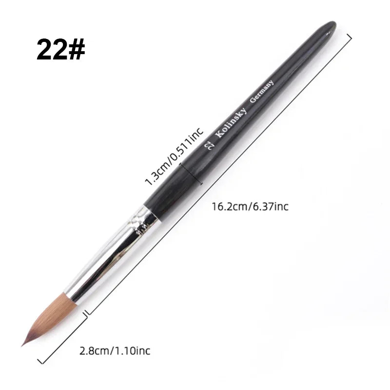 Kolinsky Acrylic Nail Art Brush Wood Handle Nail Art Mink Brush Gel Builder Nail Tool lifestyle view