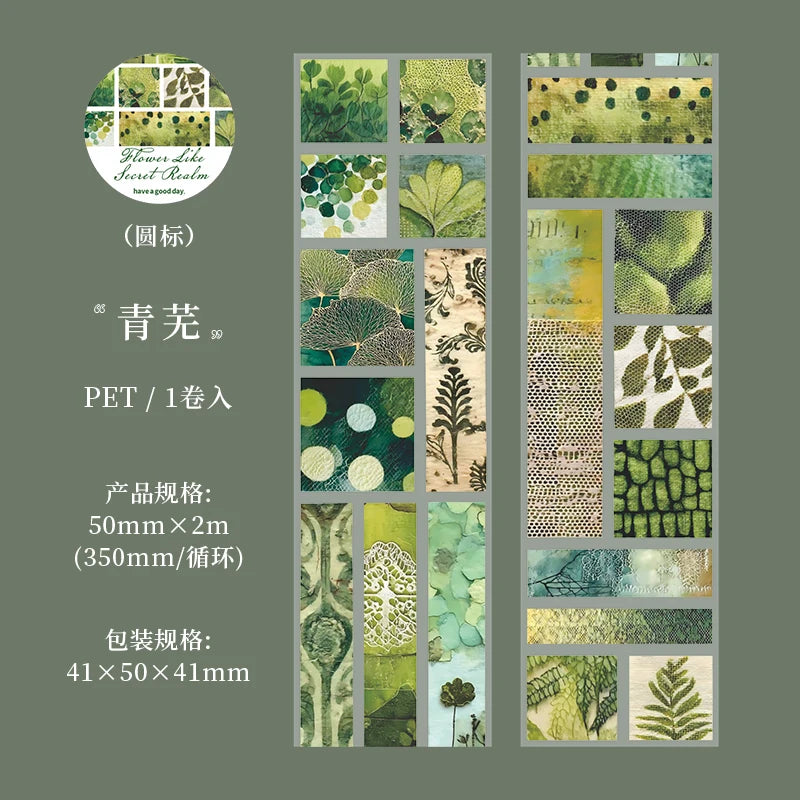 Vintage Floral Collage Tape Sticker | 5x200cm Decorative Masking Tape for Journaling detail view