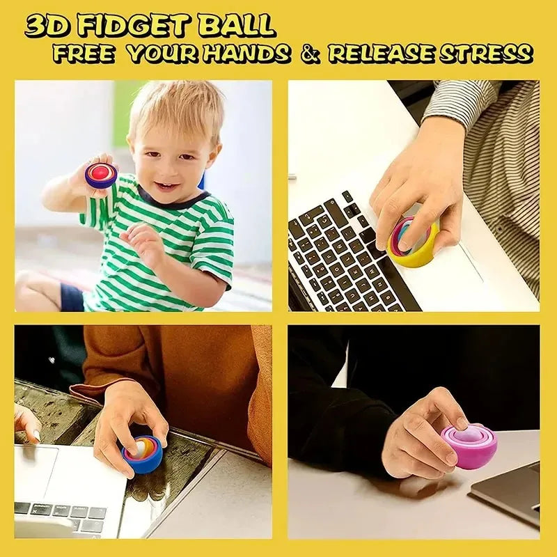 Fidget Spinner Gyro Ball | Infinite Flip Decompression Sensory Toy for ADHD and Autism close-up view