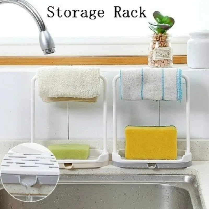 Kitchen Storage Rack Dishcloth Hanging Rack Towel Sponge Drain Racks Bathroom Soap Ho alternate view