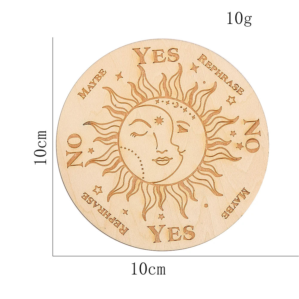 10cm Crystal Grid Wooden Display Board | Laser Engraved Spiritual Decor additional angle