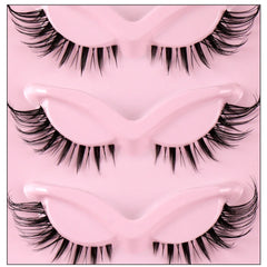 5 Pairs Cat Eye Lashes Natural Eyelashes Winged End Eye Elongated Eyelashes Clear Band L detail view