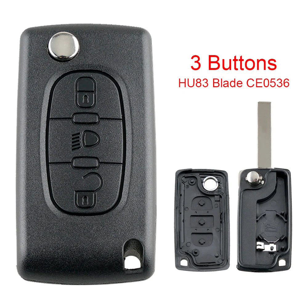 Flip Key Shell Case for Peugeot 207 307 308 407 Citroen C2 C3 detail view