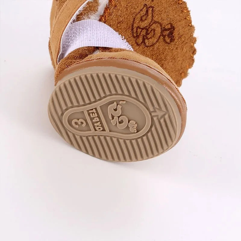 New Pet Snow Boots Cat Dog Plush Cotton Boots Soft Comfortable Washable Spring Winter close-up view
