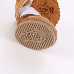 New Pet Snow Boots Cat Dog Plush Cotton Boots Soft Comfortable Washable Spring Winter close-up view