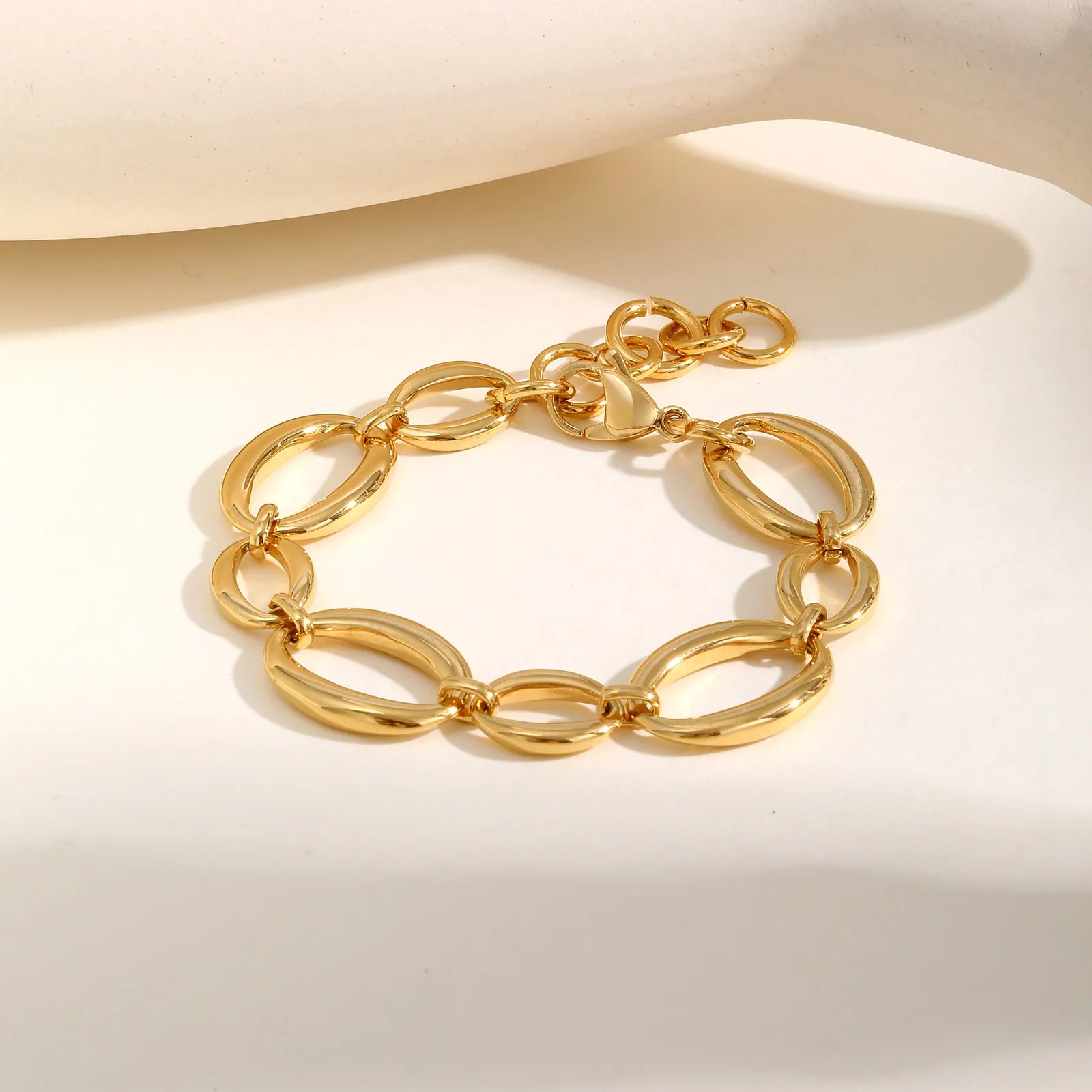 Elliptical Chain Bracelet for Women | Handmade Stainless Steel Jewelry lifestyle view