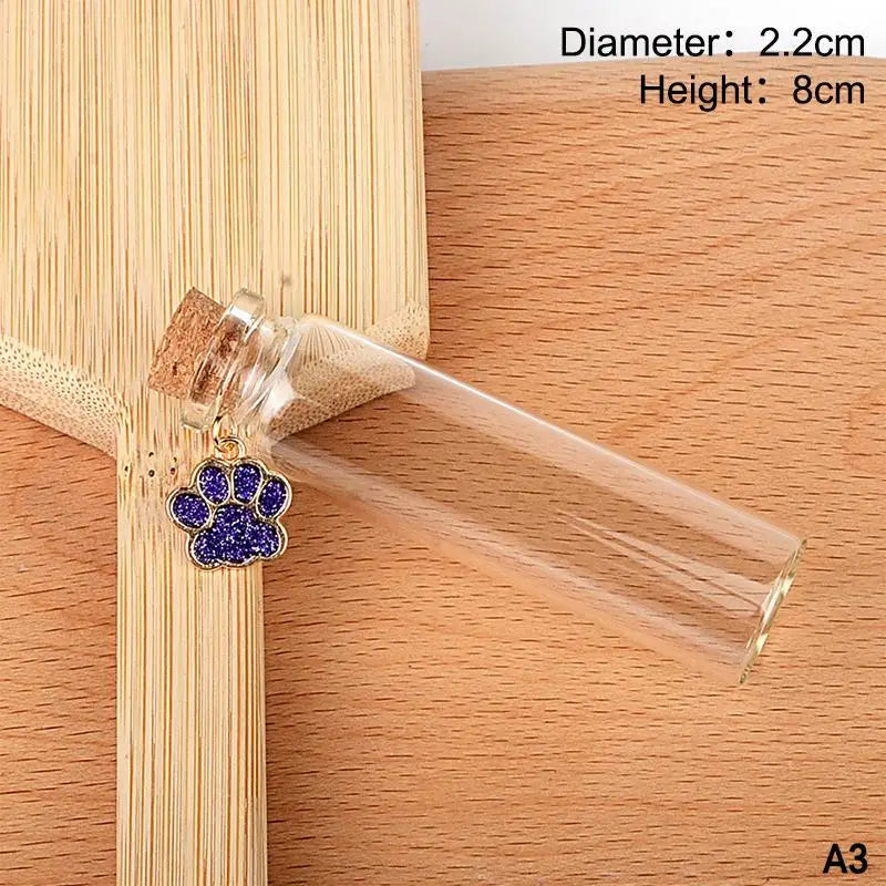 Pet Fur Memorial Glass Bottle Cat Whiskers Storage Bottle With Cork Stopper For Sto additional angle