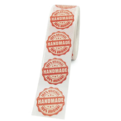 1inch Handmade Kraft Stickers for Gift Packaging | Small Business Thank You Labels detail view