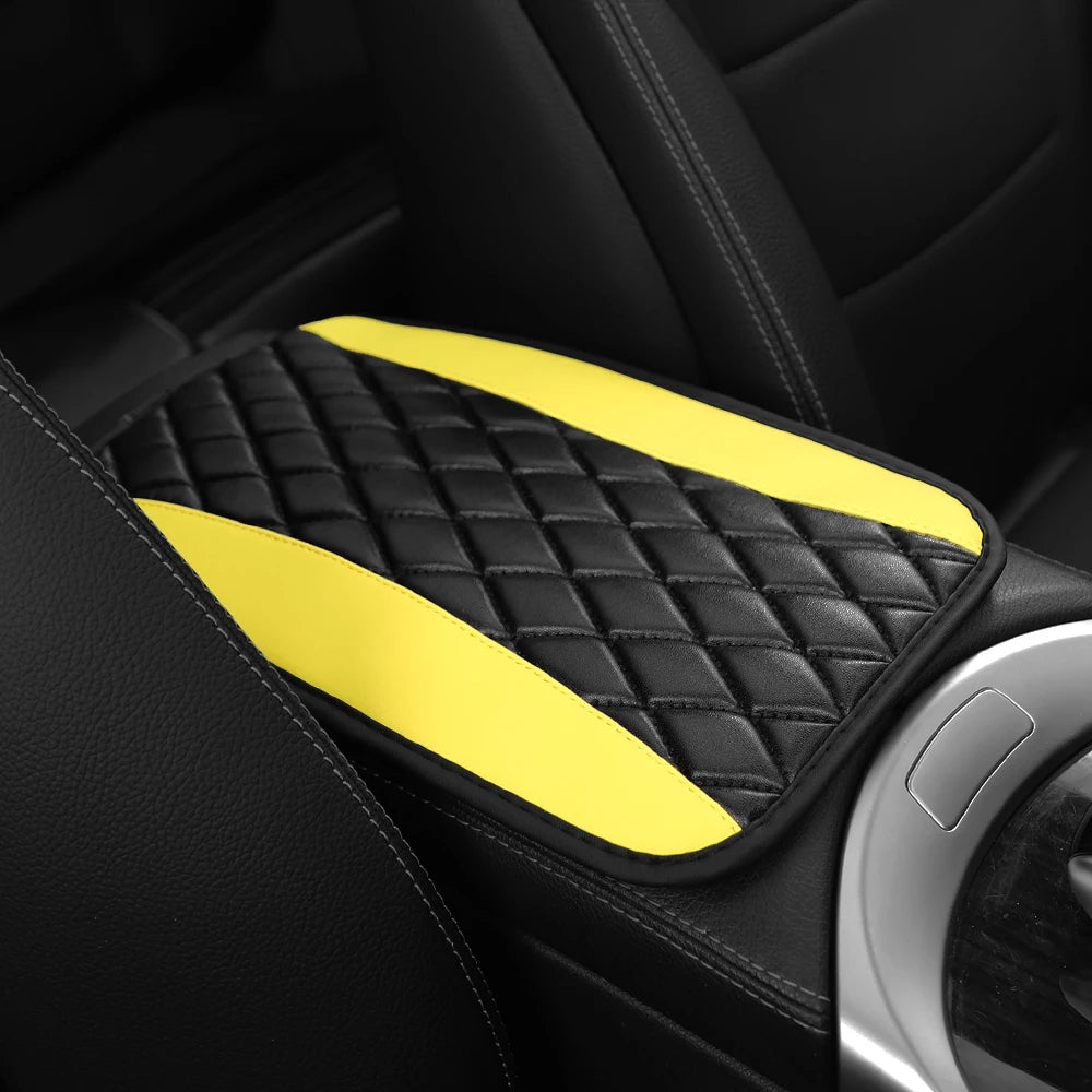 PU leather multi-color three-dimensional embroidered car armrest cushion, center co additional angle