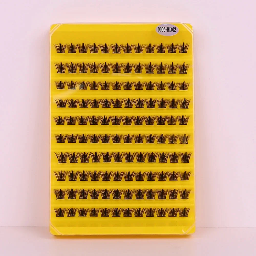 120 Pcs Eyelash Clusters | DIY Natural Wispy Lashes for Home Use additional angle