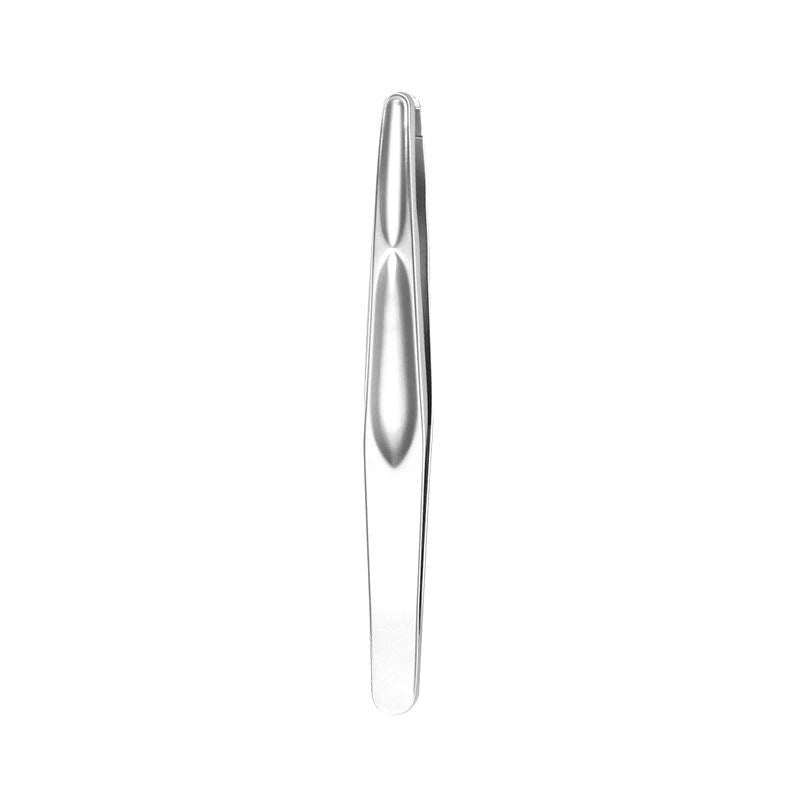 Premium Round Head Tweezers for Eyebrow & Facial Hair Removal Seamless Clips Short additional angle