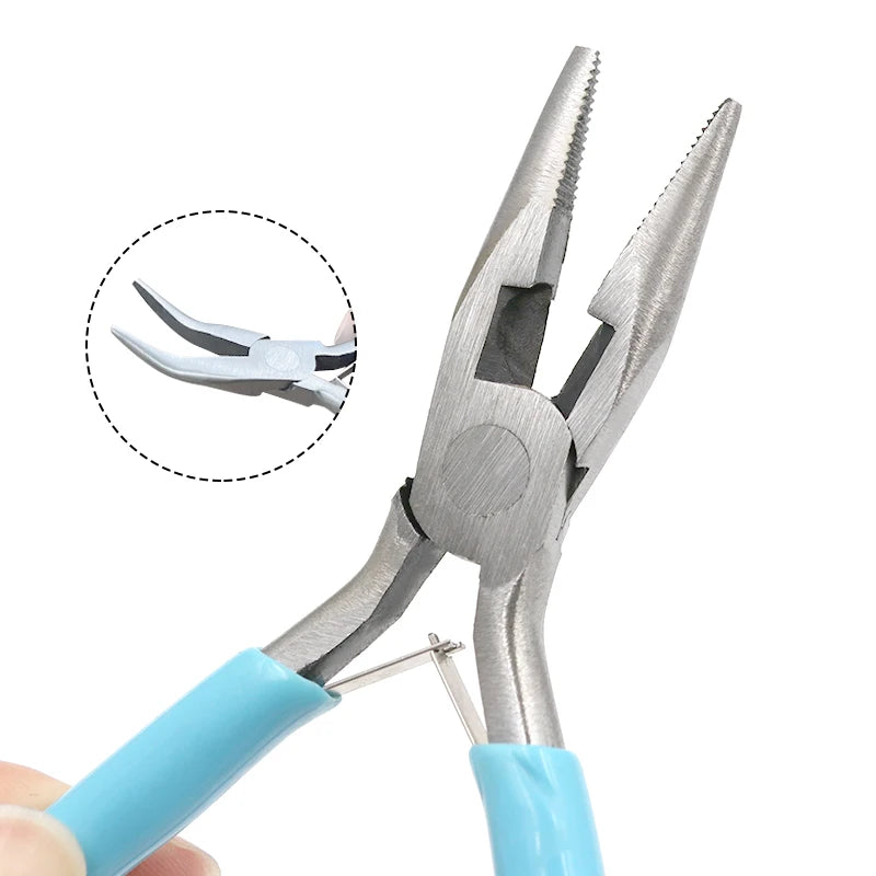 End Cutting Wire Pliers | Jewelry Making Tool Set with Bent Handle close-up view