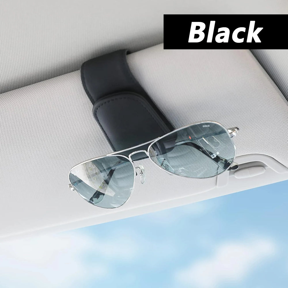 Sunglasses Holder Is Suitable for Car Sun shades Magnetic Leather Sunglasses Clip and lifestyle view