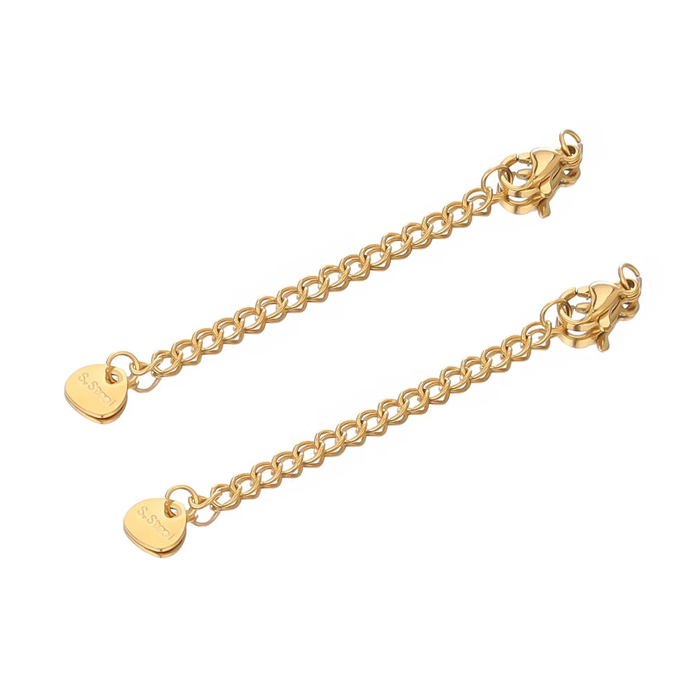 10pcs Stainless Steel Extension Chains with Lobster Clasps | DIY Jewelry Findings alternate view