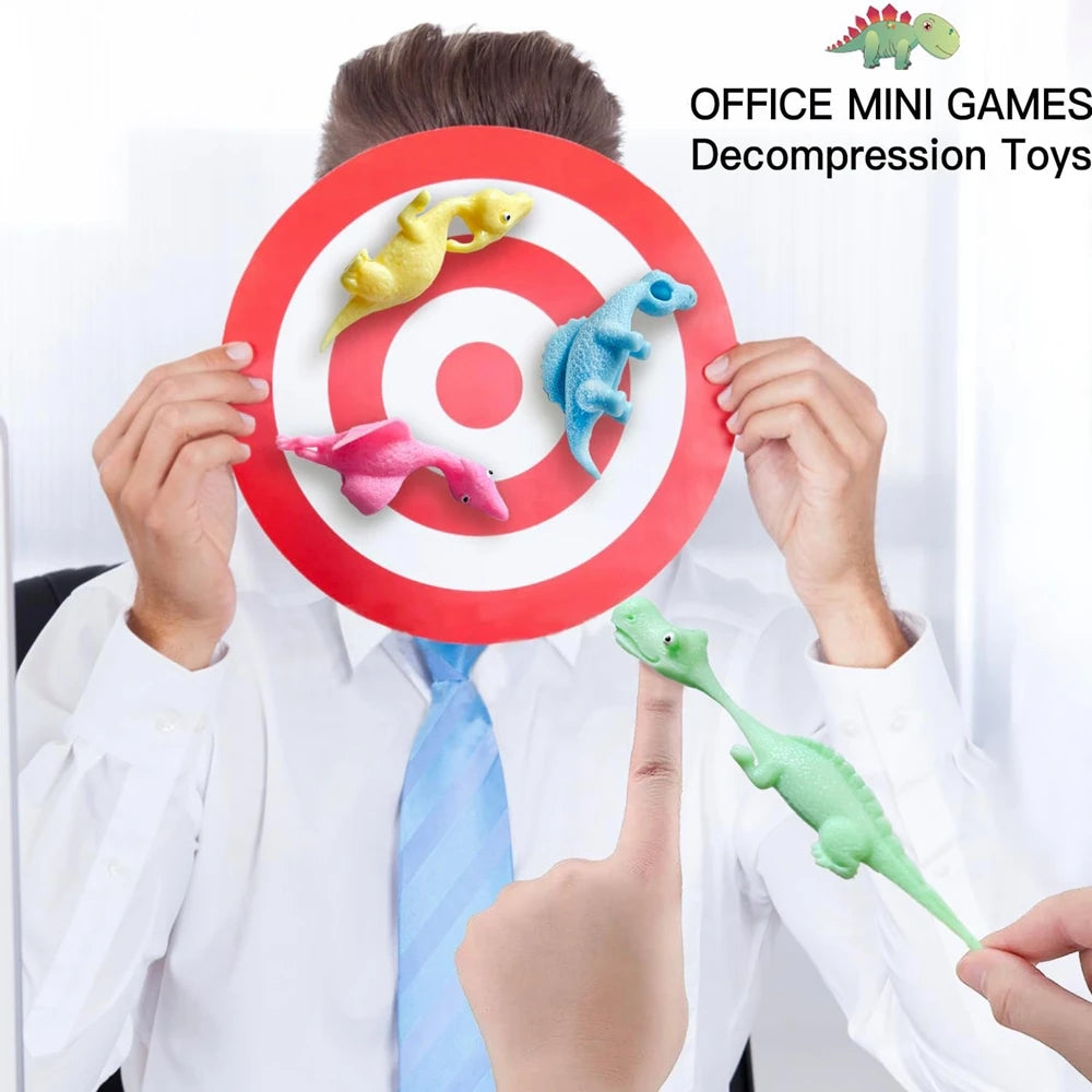 Sticky Squishy Rubber Flying Dinosaur Stress Relief Toys | 10-Pack Party Favors alternate view