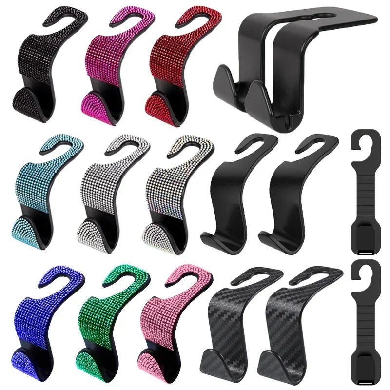 Universal Car Seat Back Hook Headrest Hanger for Bag Pouch Clothes Hanging Hooks He additional angle