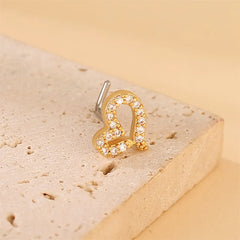 Beautiful Love Heart Nose Stud Crystal Copper Head 20G Stainless Steel Bar Women Nose alternate view