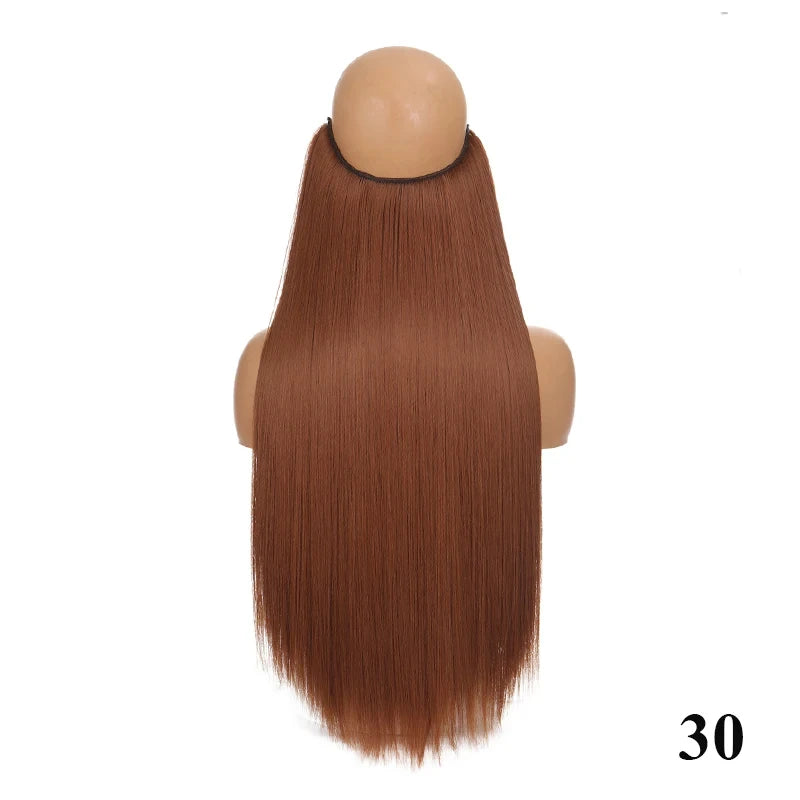 Fish line hair extension piece | 40cm 50cm 60cm straight and curly daily wear for wom lifestyle view