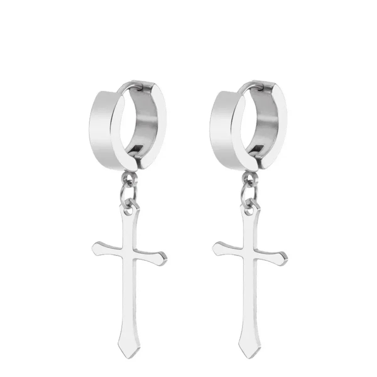 1/15Pairs Punk Cool Gothic Stainless Steel Stud Earrings Set for Men Women,Fashion Tragu detail view