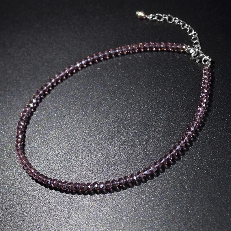 Sparkling Classic Noble Multi-color Artificial Crystal Necklace Neck Jewelry For Bi additional angle