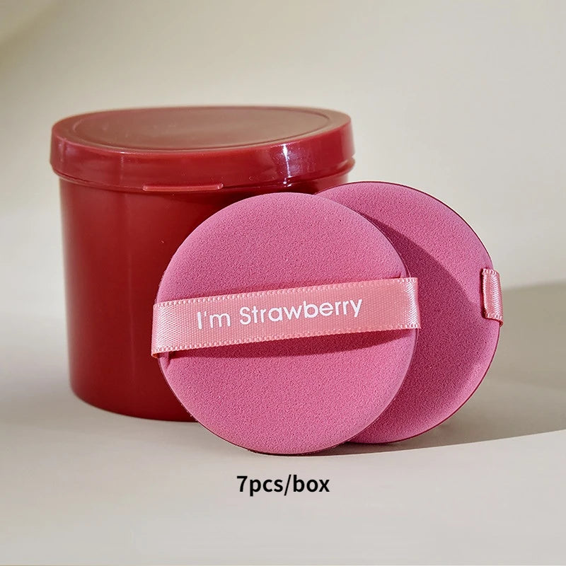 Karsyngirl 7-Piece Strawberry Cosmetic Puff Set | Double-Sided Makeup Sponges additional angle