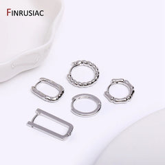 Gold Plated Brass Simple Hoop Earrings High Quality Women Earrings, Inlaid Zircon Trendy detail view