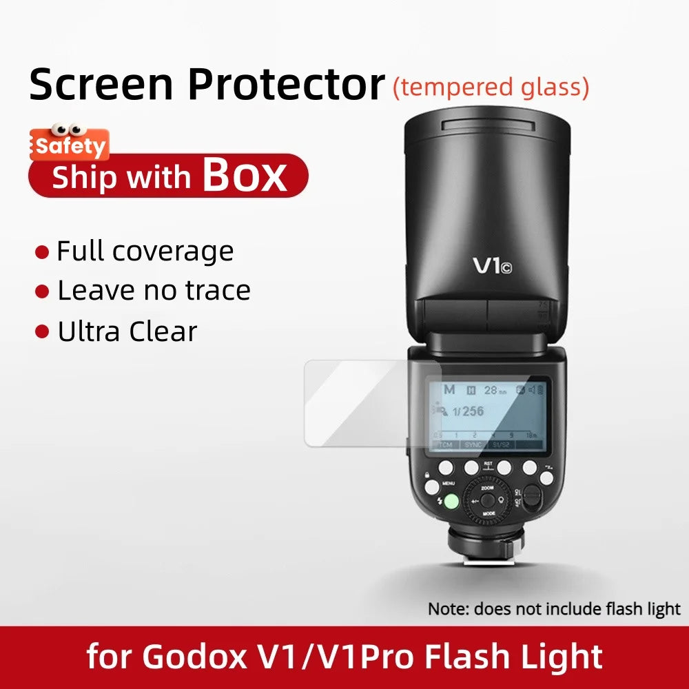 9H Tempered Film Glass Screen Protector Cap for Godox iT30Pro V480 V350 V1 V1Pro V685II V850III V860III TT600 XPro X3 V100 X3Pro
