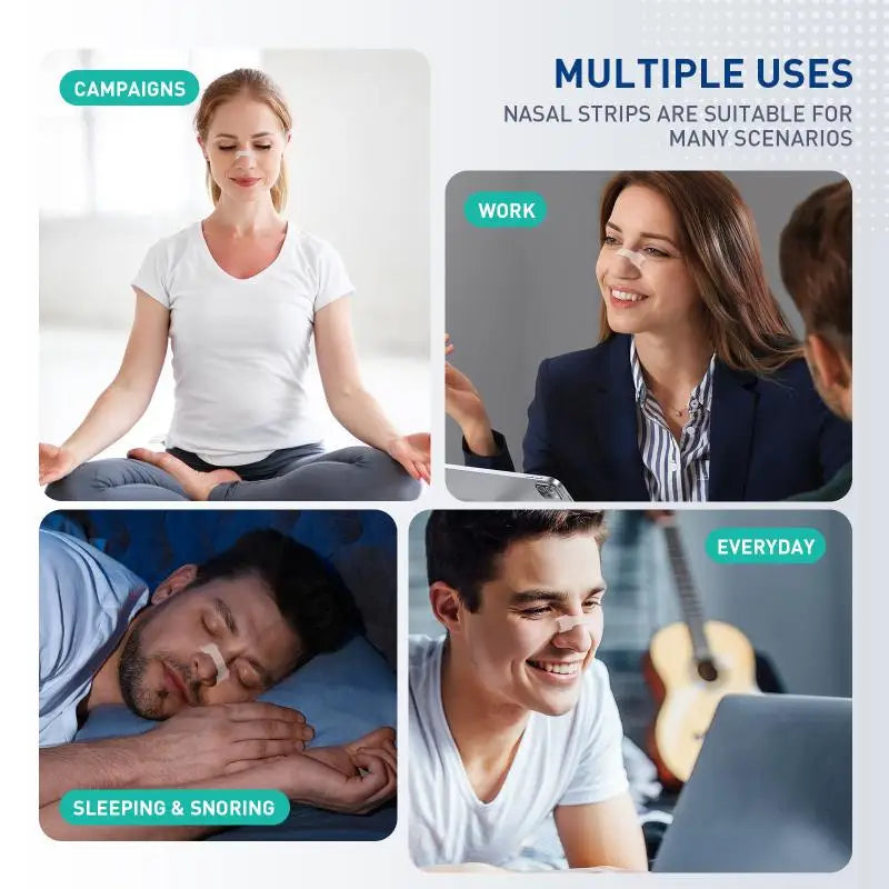 30 Pcs Anti Snoring Nasal Strips and Mouth Tape | Better Breathing for Snoring Relief lifestyle view