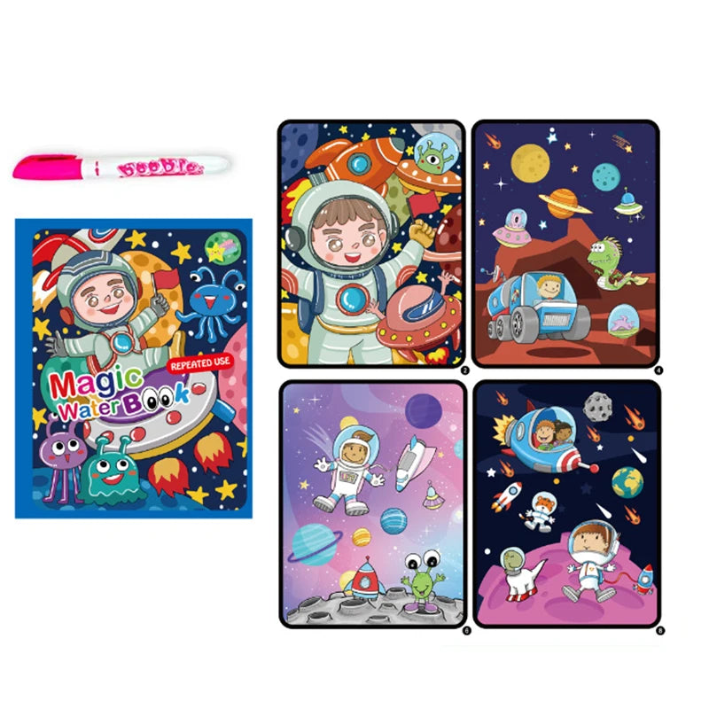 Children Early Education Toys Magical Book with Pen Water Drawing Montessori Toys Gif lifestyle view