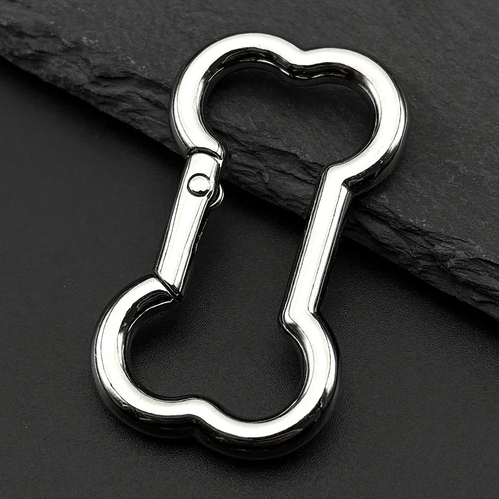 Punk Dog Bone Pendant Necklace | Stainless Steel Silver Goth Choker alternate view